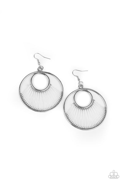Paparazzi Really High-Strung - White Earrings