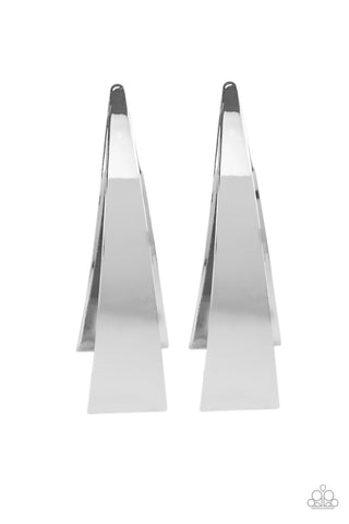 Paparazzi Underestimated Edge - Silver Earrings