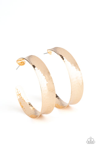 Paparazzi Fearlessly Flared - Gold Earrings
