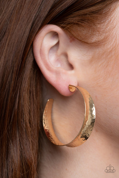 Paparazzi Fearlessly Flared - Gold Earrings