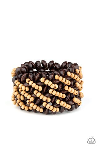 Paparazzi Cozy in Cozumel - Brown Bracelet