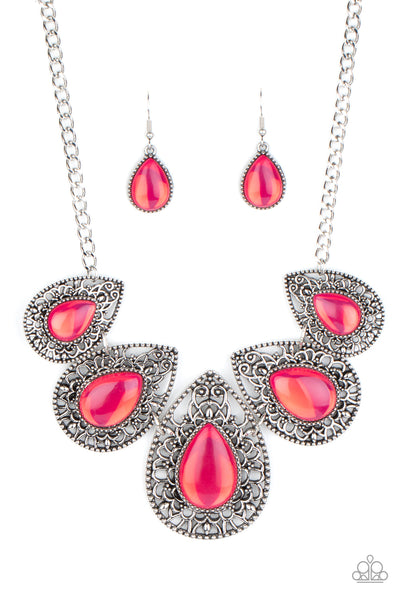 Paparazzi Opal Auras - Pink Necklace