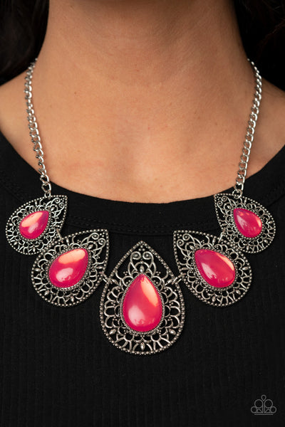 Paparazzi Opal Auras - Pink Necklace