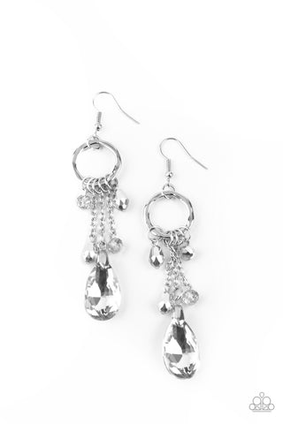 Paparazzi Glammed Up Goddess - Silver Earrings