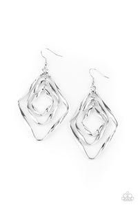 Paparazzi Retro Resplendence - Silver Earrings