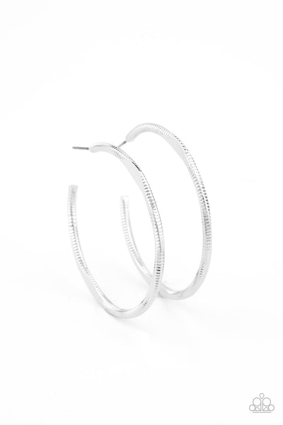 Paparazzi Spitfire - Silver Earrings