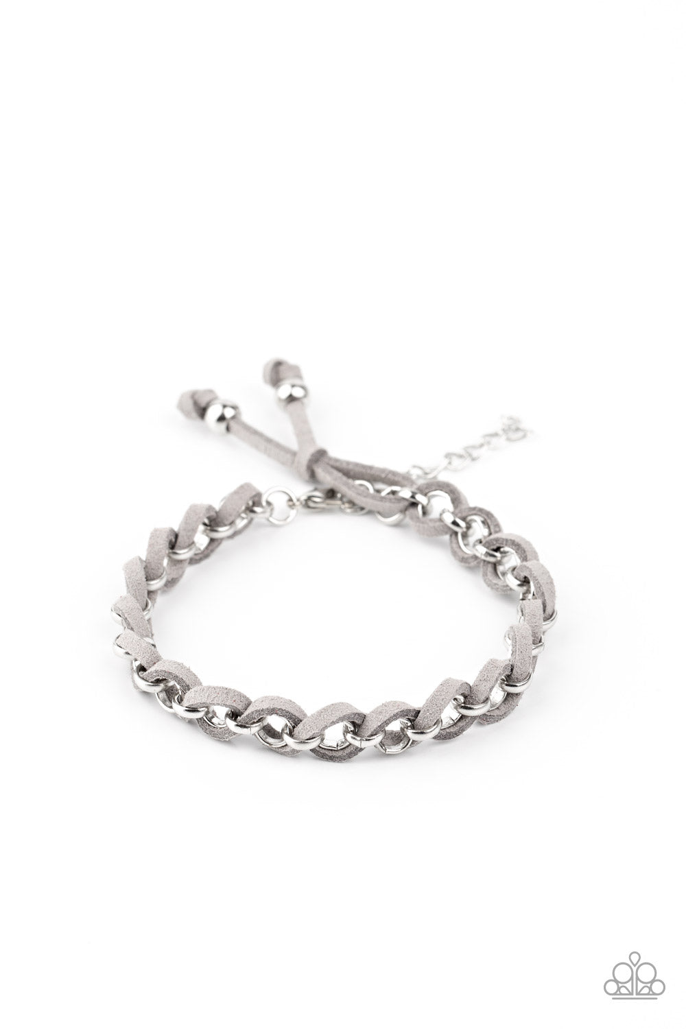 Paparazzi SUEDE Side to Side - Silver Bracelet