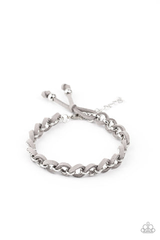 Paparazzi SUEDE Side to Side - Silver Bracelet