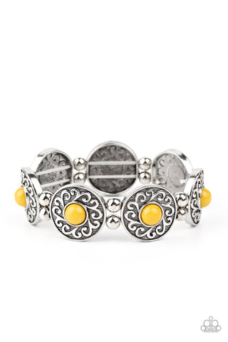 Paparazzi Flirty Finery - Yellow Bracelet