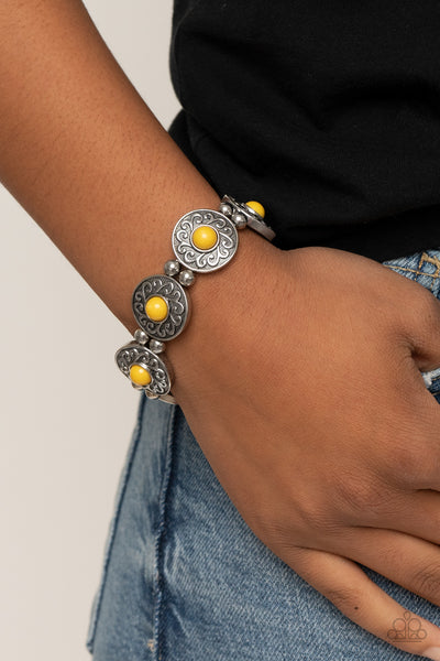 Paparazzi Flirty Finery - Yellow Bracelet