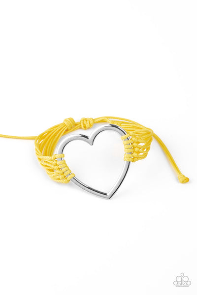 Paparazzi Playing With My HEARTSTRINGS - Yellow Bracelet