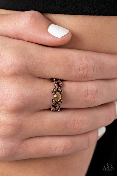 Paparazzi Frosted Flower Beds - Copper. Ring