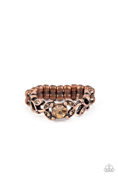 Paparazzi Frosted Flower Beds - Copper. Ring