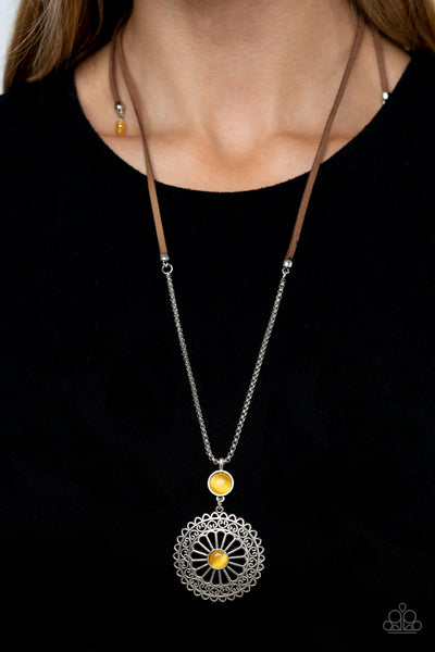 Paparazzi Where No MANDALA Has Gone Before - Yellow Necklace