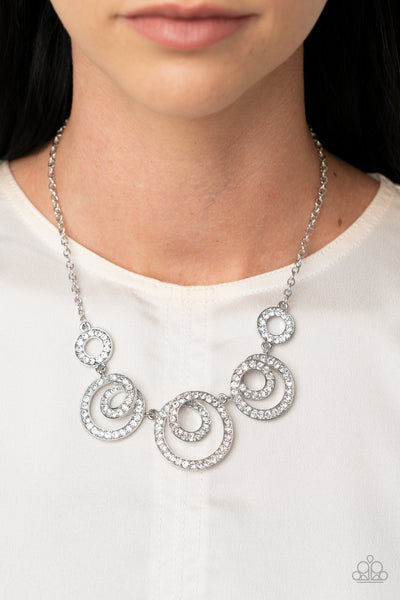 Paparazzi Total Head-Turner - White Necklace