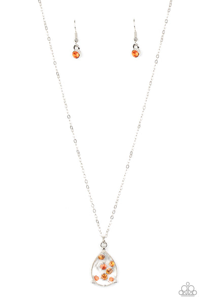 Paparazzi Stormy Shimmer - Orange Necklace