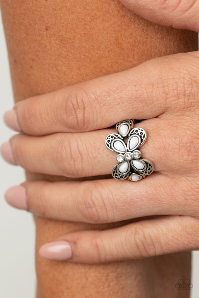 Paparazzi Boho Butterfly - White Ring