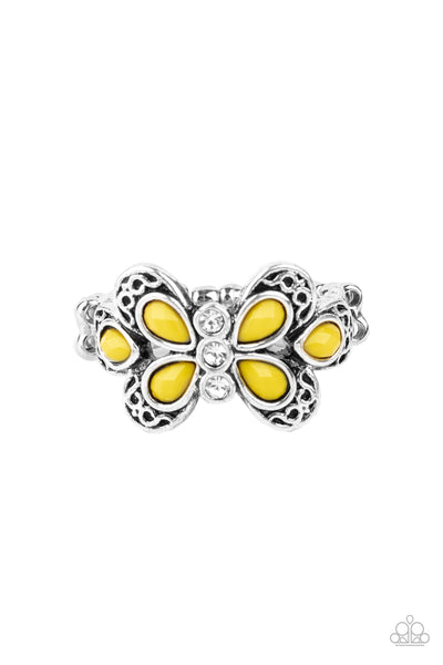 Paparazzi Boho Butterfly - Yellow Ring