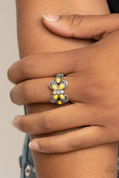 Paparazzi Boho Butterfly - Yellow Ring
