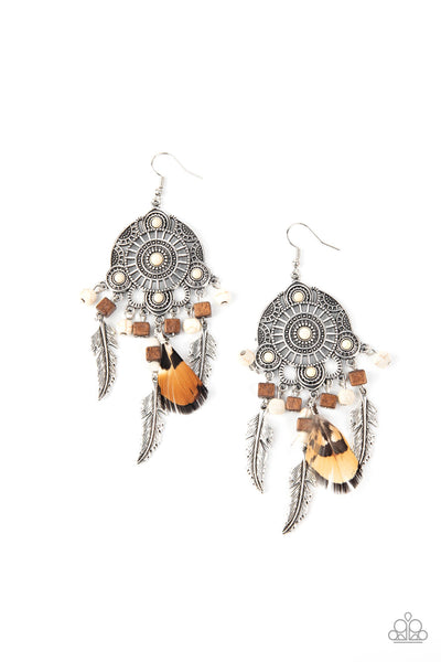 Paparazzi Desert Plains - White Earrings