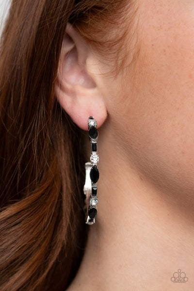 Paparazzi There Goes The Neighborhood - Black Earrings