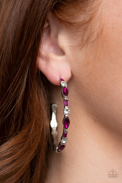 Paparazzi There Goes The Neighborhood - Pink Earrings