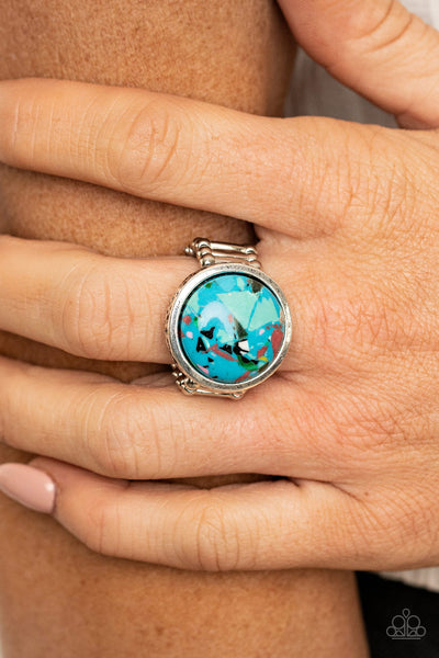 Paparazzi Marble Mosaic - Blue Ring