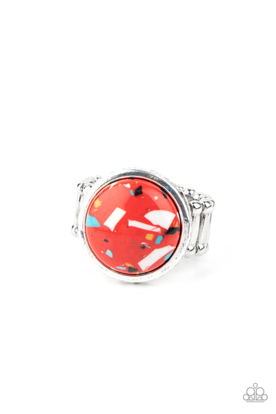 Paparazzi Marble Mosaic - Red Ring