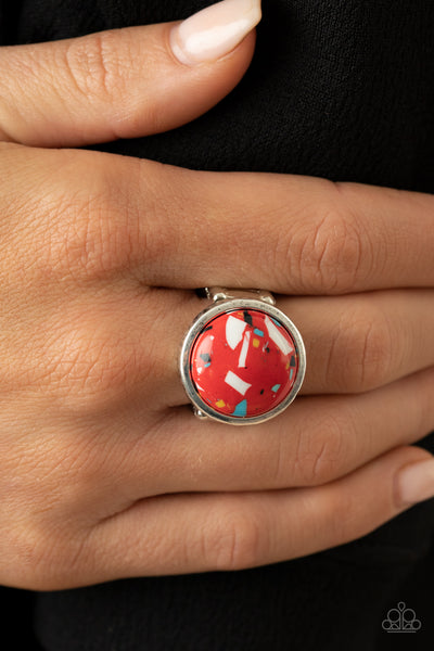 Paparazzi Marble Mosaic - Red Ring
