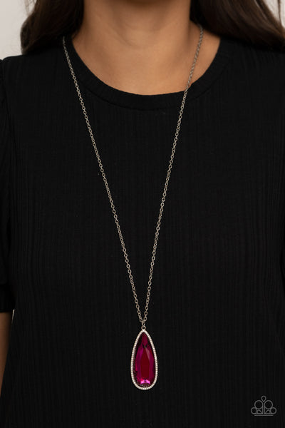 Paparazzi Watch Out For REIGN - Pink Necklace