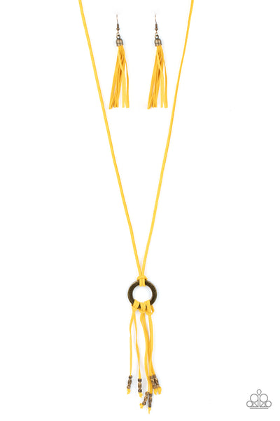 Paparazzi Feel at HOMESPUN - Yellow Necklace