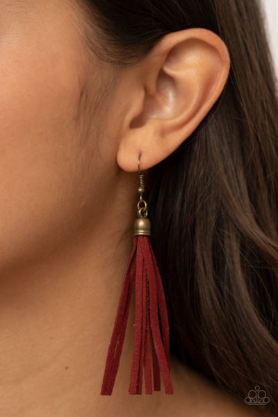 Paparazzi Feel at HOMESPUN - Red Necklace