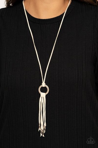 Paparazzi Feel at HOMESPUN - White Necklace