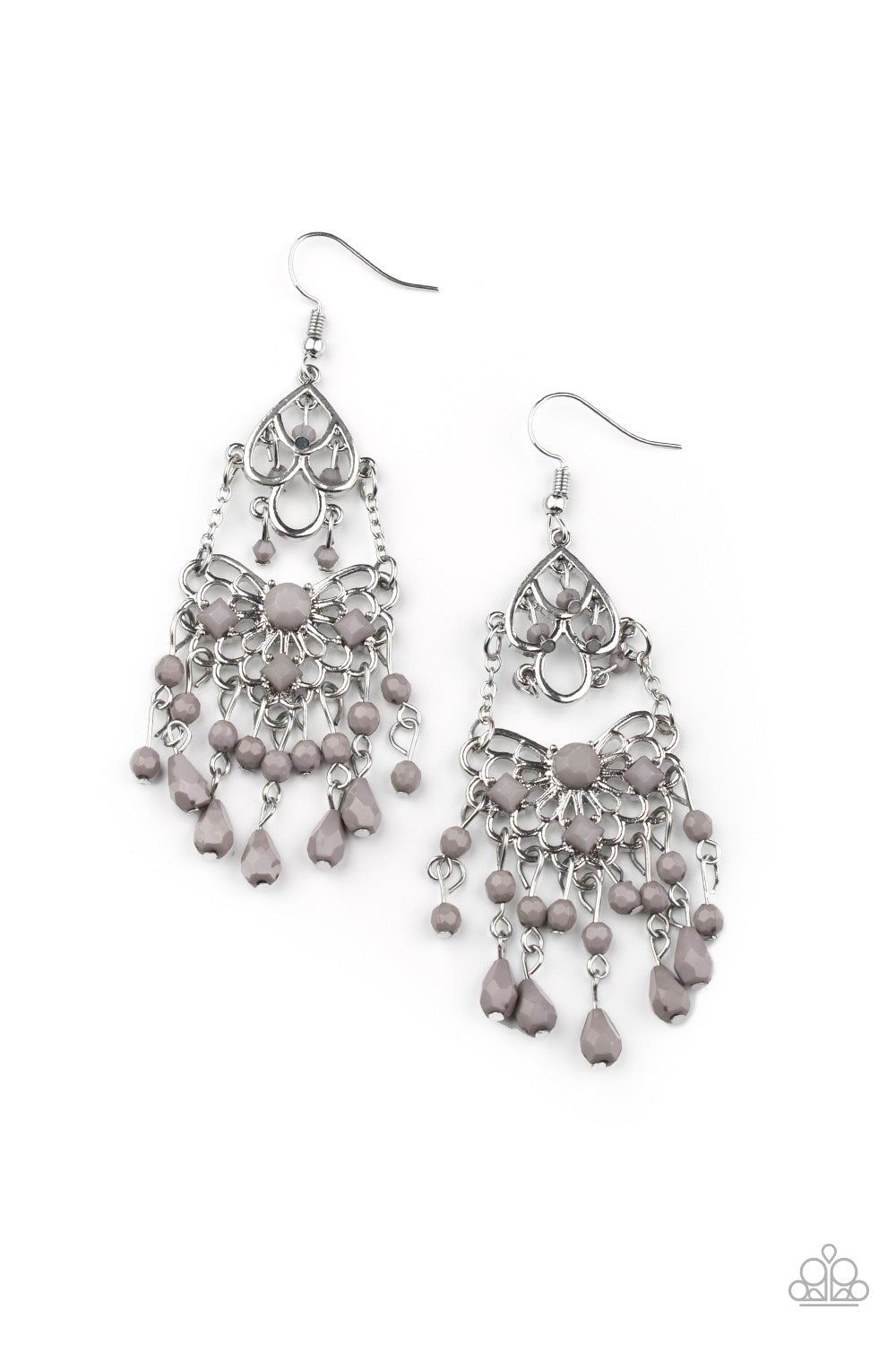 Paparazzi Glass Slipper Glamour - Silver Earrings