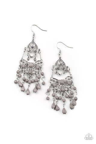 Paparazzi Glass Slipper Glamour - Silver Earrings