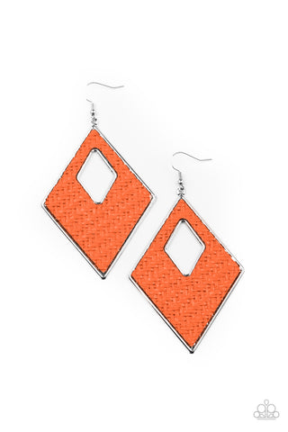 Paparazzi Woven Wanderer - Orange Earrings