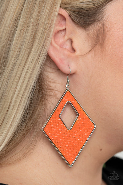Paparazzi Woven Wanderer - Orange Earrings