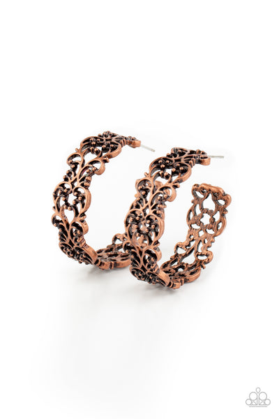 Paparazzi Laurel Wreaths - Copper Earrings