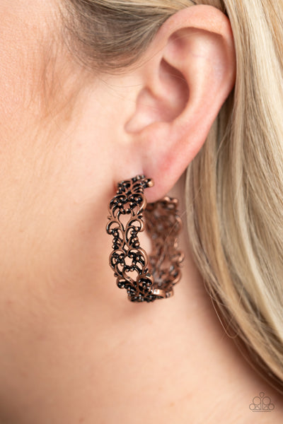 Paparazzi Laurel Wreaths - Copper Earrings