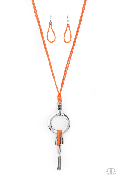 Paparazzi Tranquil Artisan - Orange Necklace