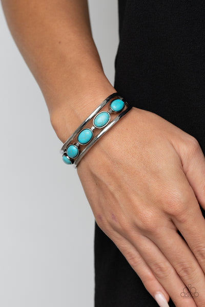 Paparazzi River Rock Canyons - Blue Bracelet