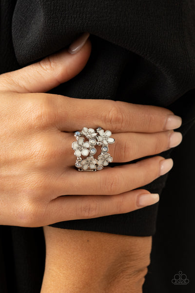 Paparazzi Blooming Banquet - White Ring