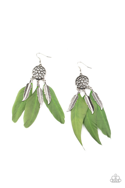 Paparazzi In Your Wildest DREAM-CATCHERS - Green Earrings