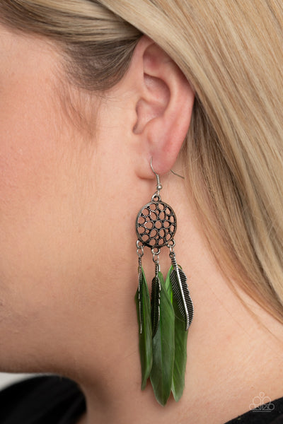 Paparazzi In Your Wildest DREAM-CATCHERS - Green Earrings