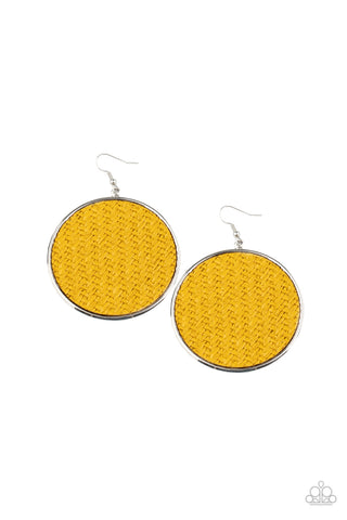 Paparazzi Wonderfully Woven - Yellow Earrings