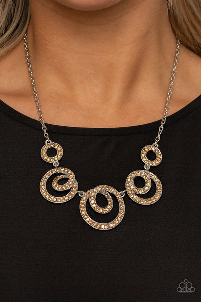 Paparazzi Total Head-Turner - Brown Necklace
