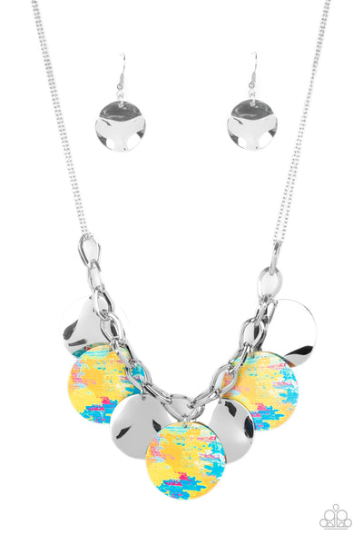 Paparazzi Tie Dye Drama - Yellow Necklace