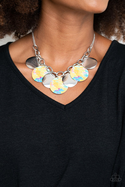 Paparazzi Tie Dye Drama - Yellow Necklace
