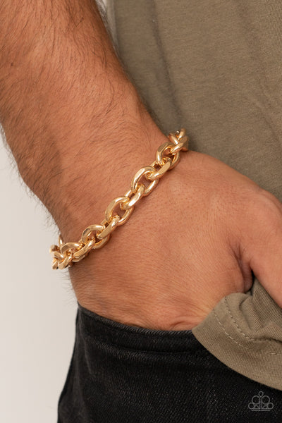 Paparazzi Titanium Titan - Gold Bracelet