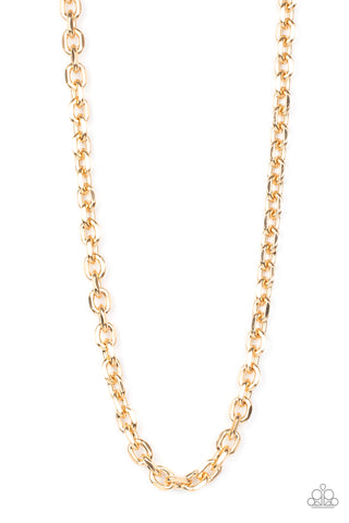 Paparazzi Steel Trap - Gold Necklace